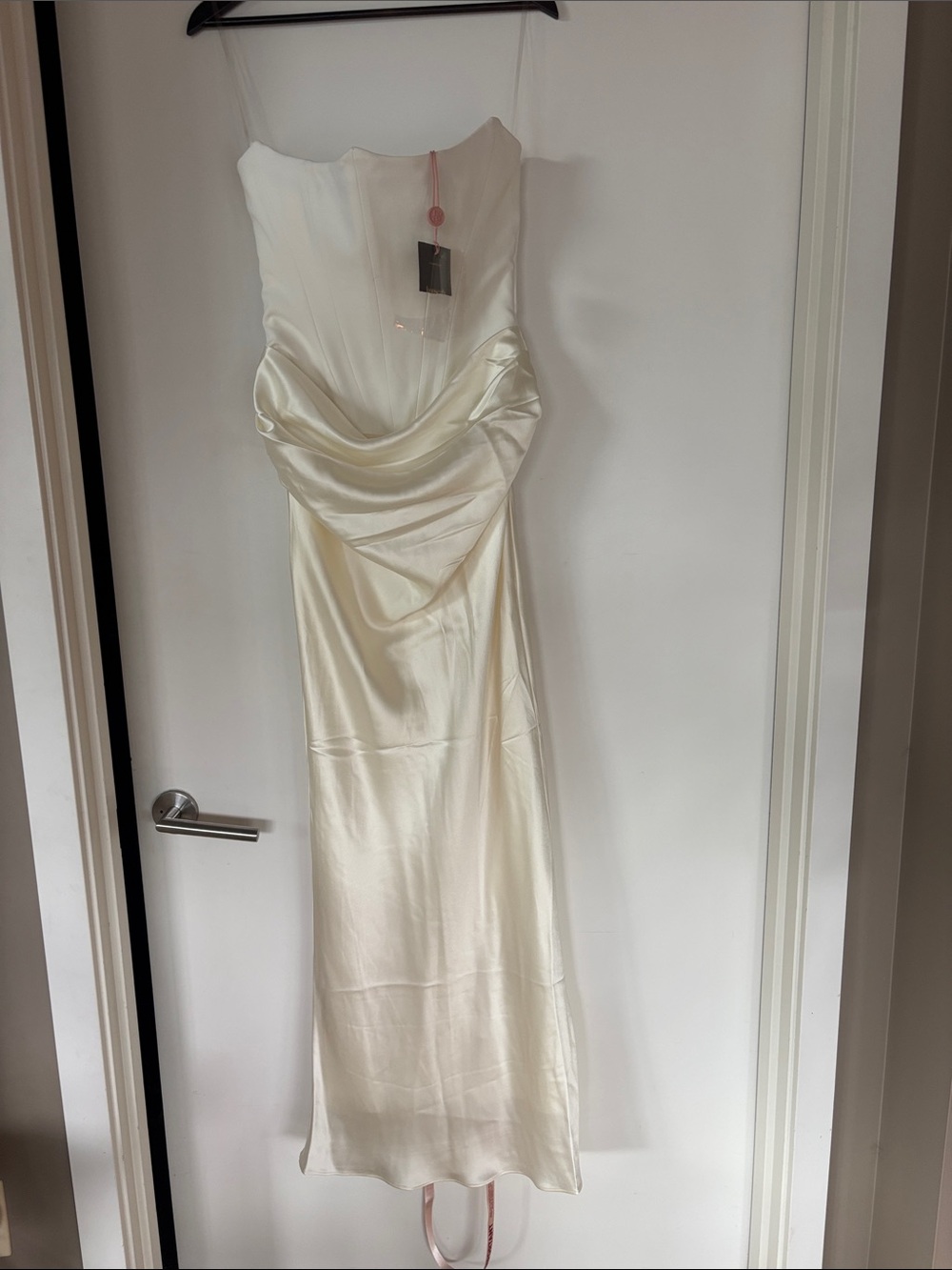 House of CB Persephone white satin corset dress